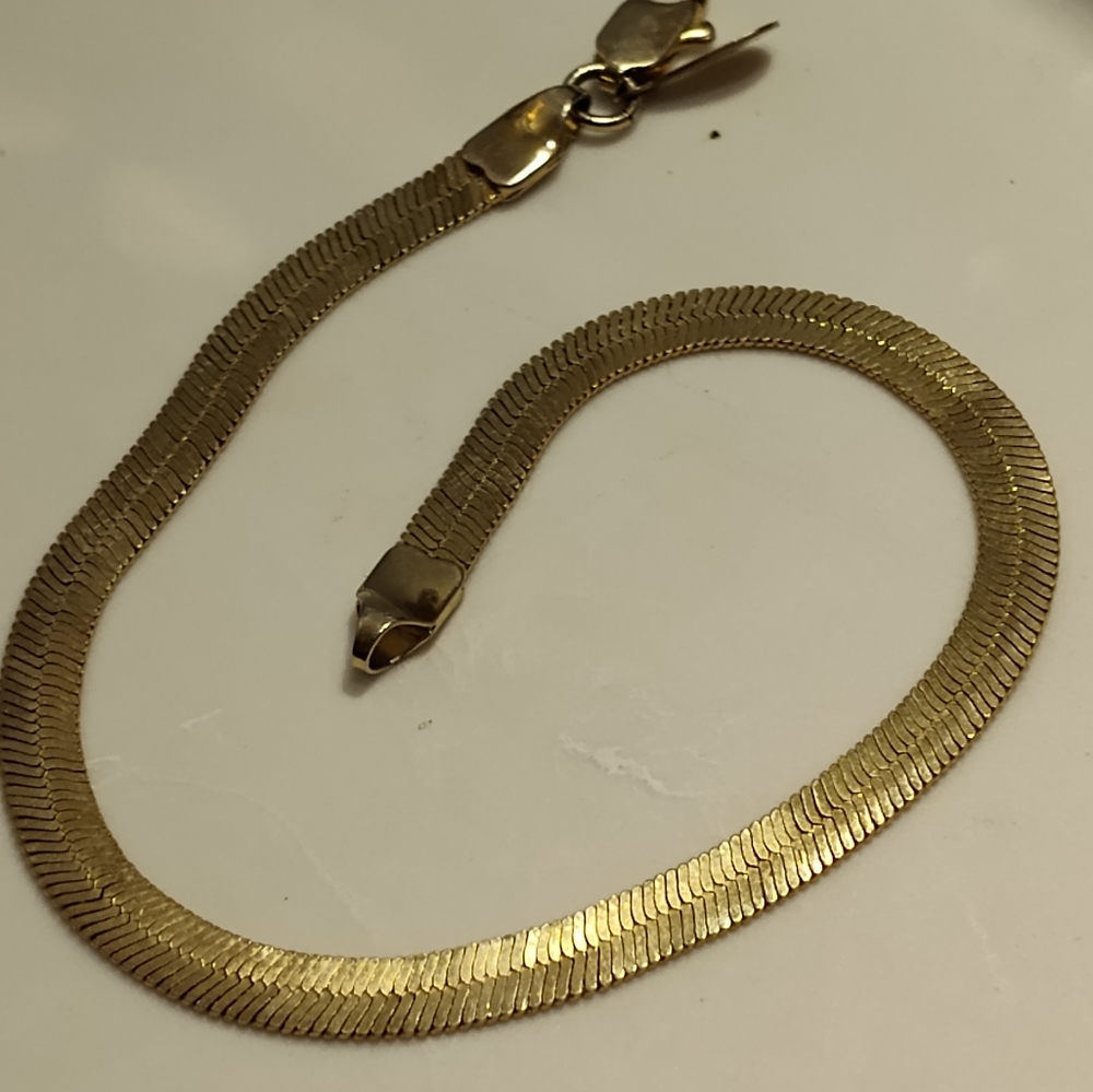 14k Solid Gold Bracelet Designer Stamped Vintage